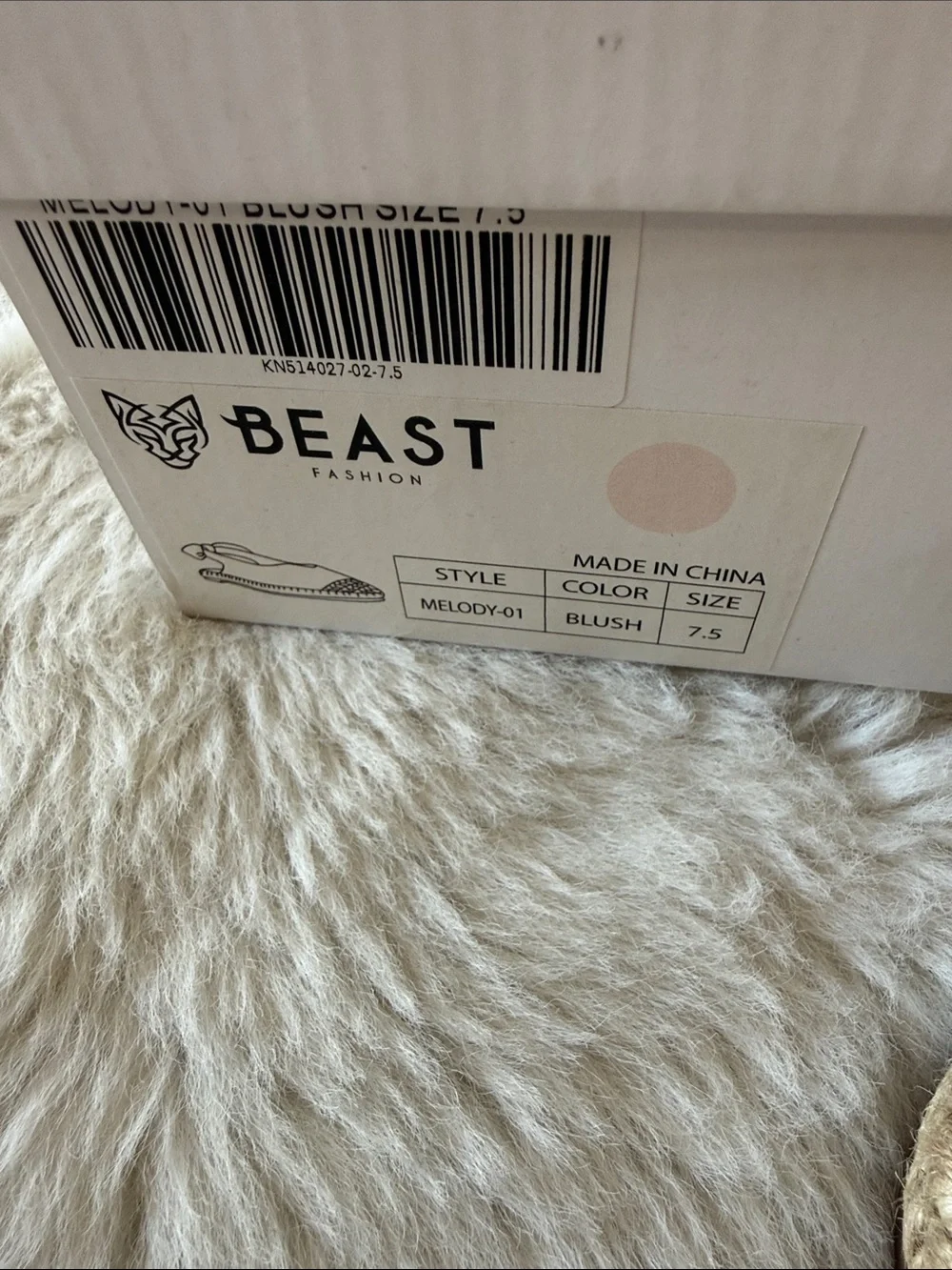 BEAST FASHION Melody Faux Suede Espadrille Flats  in Blush Pink ~ New In Box
